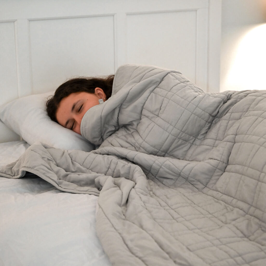 Sleep with EMF blocking weighted blanket