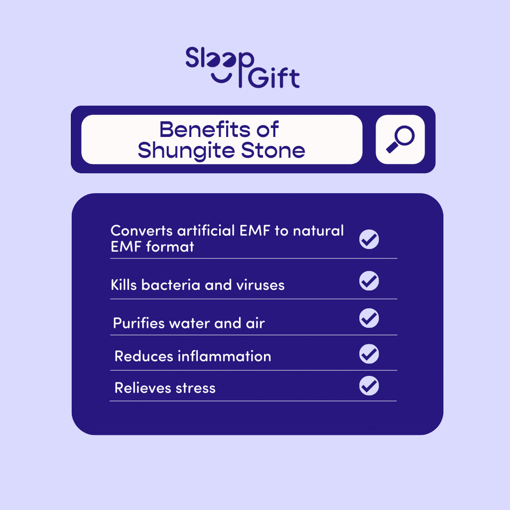 benefits of shungite stone pebbles sleepgift infographic
